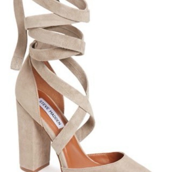 Steve Madden Women Wrap Heels 7M Suede Pointed Toe Indie Sleaze Noir Date Night - Picture 2 of 11